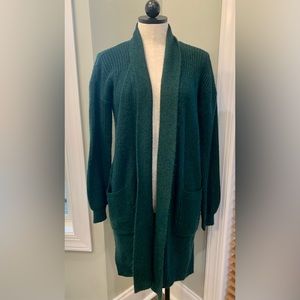 Deep Forest Green Sweater Cardigan | Size Small